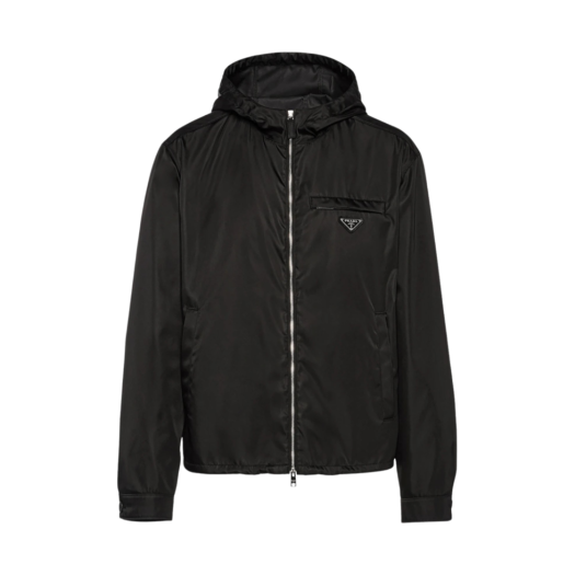 SGB685-1WQ8-F0002 Prada Re-Nylon Hooded Blouson Jacket Black