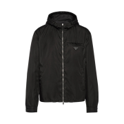 Prada Re-Nylon Hooded Blouson Jacket Black