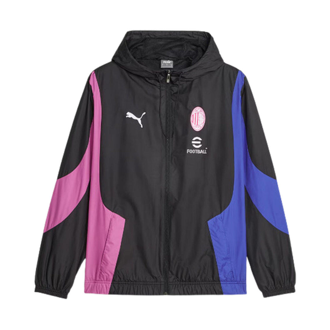 푸마 AC 밀란 프리매치 우븐 앤섬 자켓 블랙 로얄 사파이어(Puma AC Milan Prematch Woven Anthem Jacket Black Royal Sapphire)