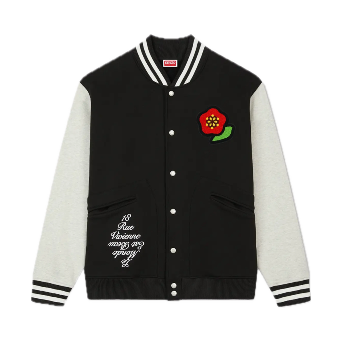 겐조 팝 자수 젠더리스 바시티 봄버 블랙 - 25SS(Kenzo Pop Embroidered Genderless Varsity Bomber Black - 25SS)