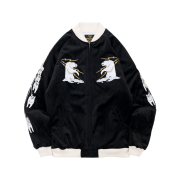 Houston Japan Velveteen Souvenir Jacket Alaska Black 51521
