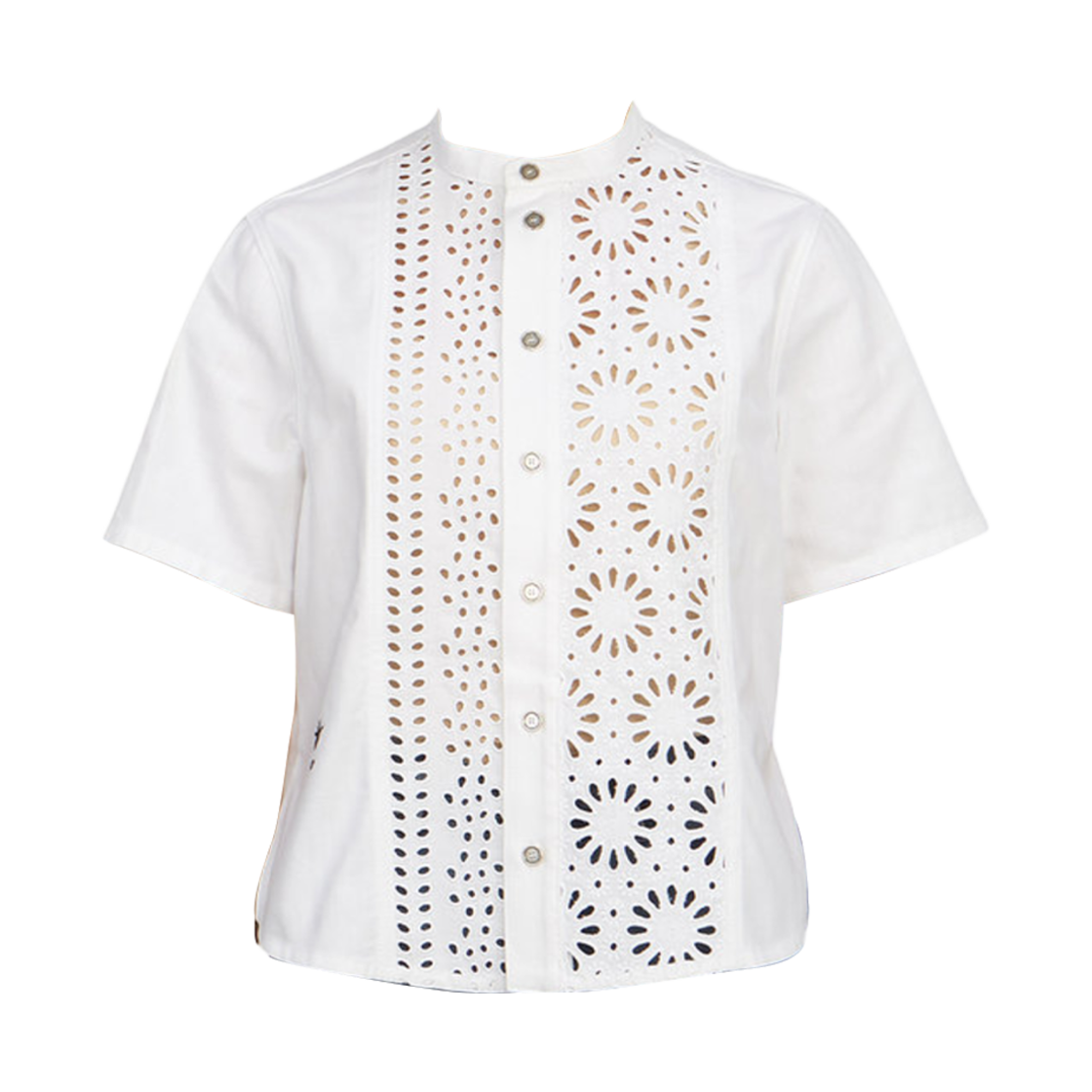 322B46M3177-0100 (W) Dior Button Short Blouse White