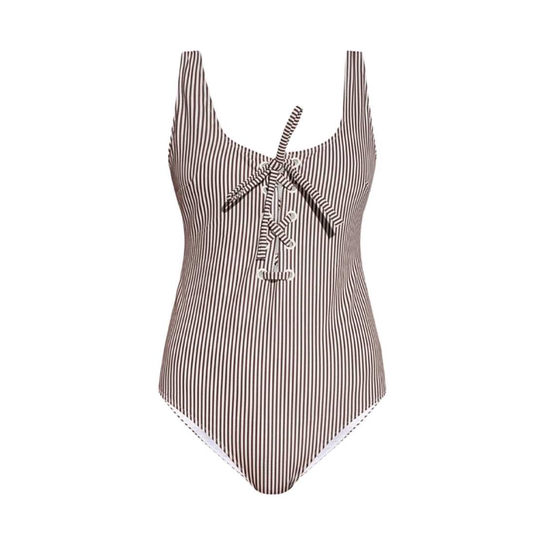 (W) 가니 원피스 스윔수트 브라운((W) Ganni One-Piece Swimsuit Brown) - 1