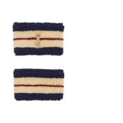 (W) Saint Laurent Wristbands in Terrycloth Off White Blue