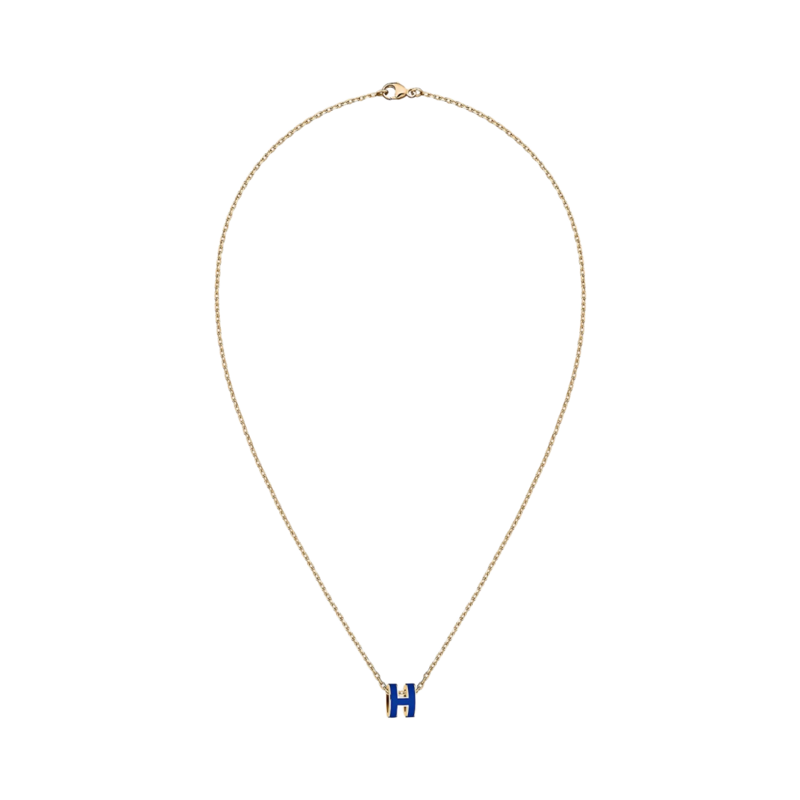 (W) 에르메스 미니 팝아슈 펜던트 골드 하드웨어 & 블루 로아얄((W) Hermes Mini Pop H Pendant Gold & Bleu Royal) - 1
