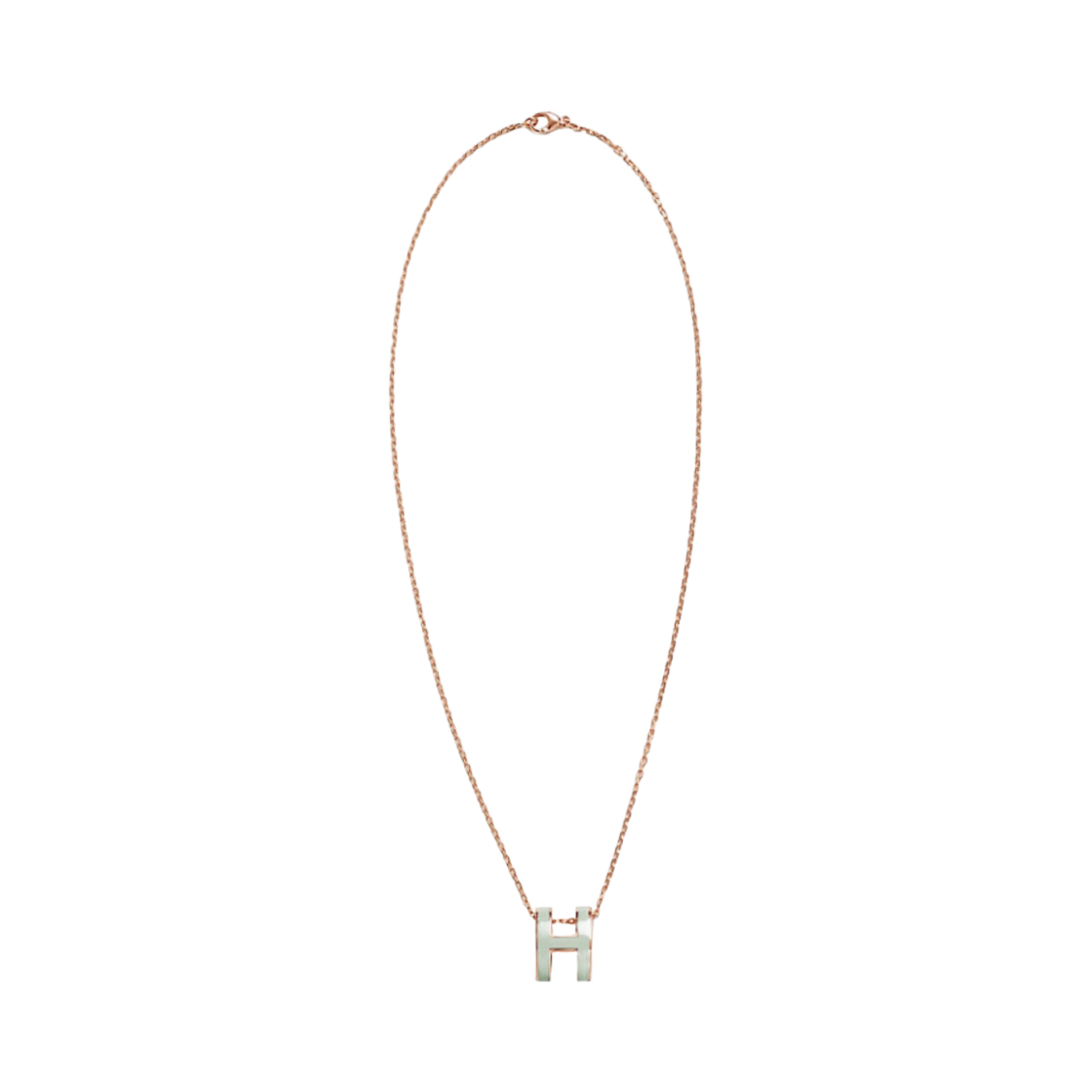 (W) 에르메스 팝아슈 펜던트 로즈 골드 하드웨어 & 베르 피즈((W) Hermes Pop H Pendant Rose Gold & Vert Fizz) - 1