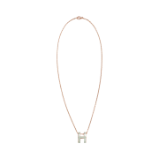 (W) Hermes Pop H Pendant Rose Gold & Vert Fizz