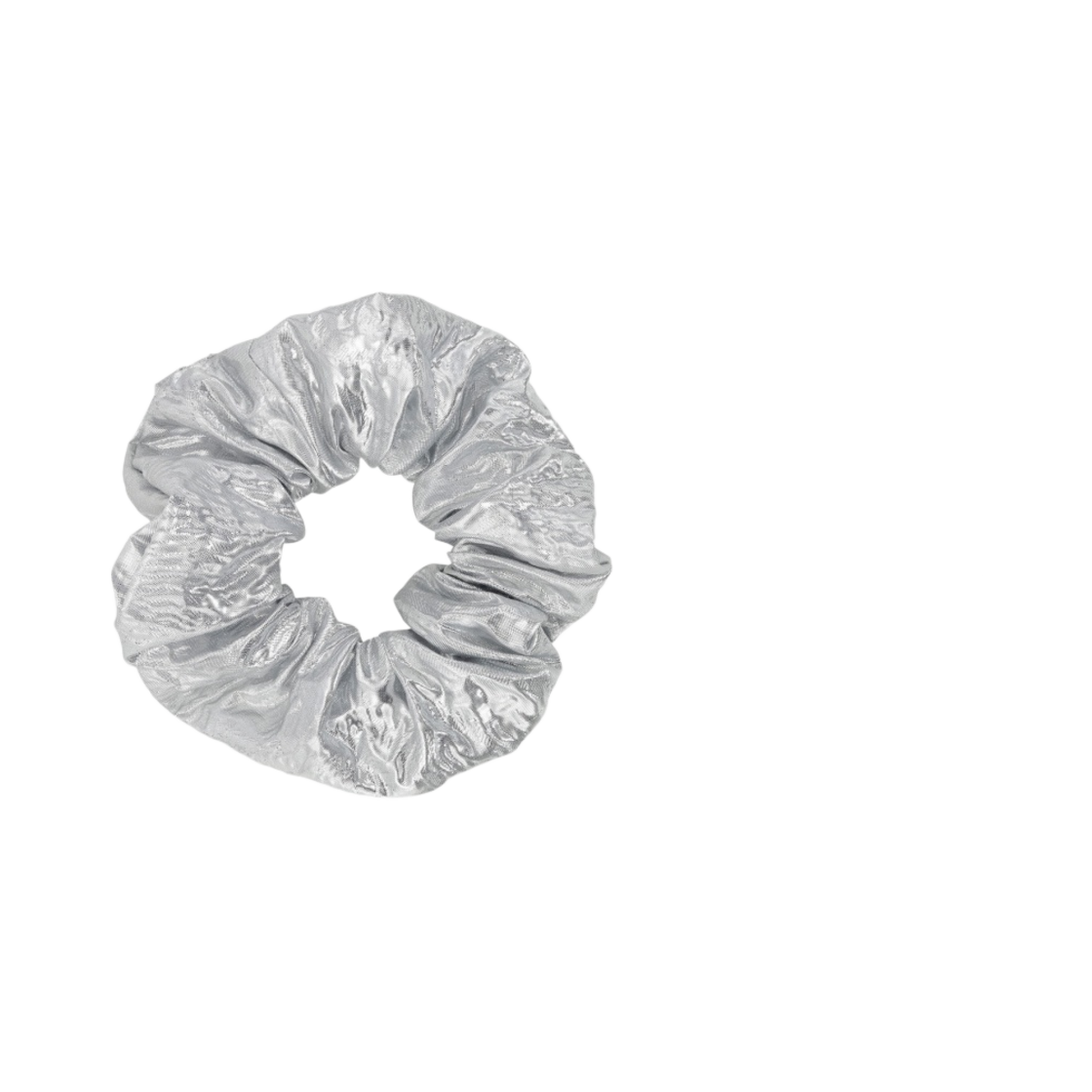 (W) 가니 메탈릭 자카드 스크런치 실버((W) Ganni Metallic Jacquard Scrunchie Silver) - 1