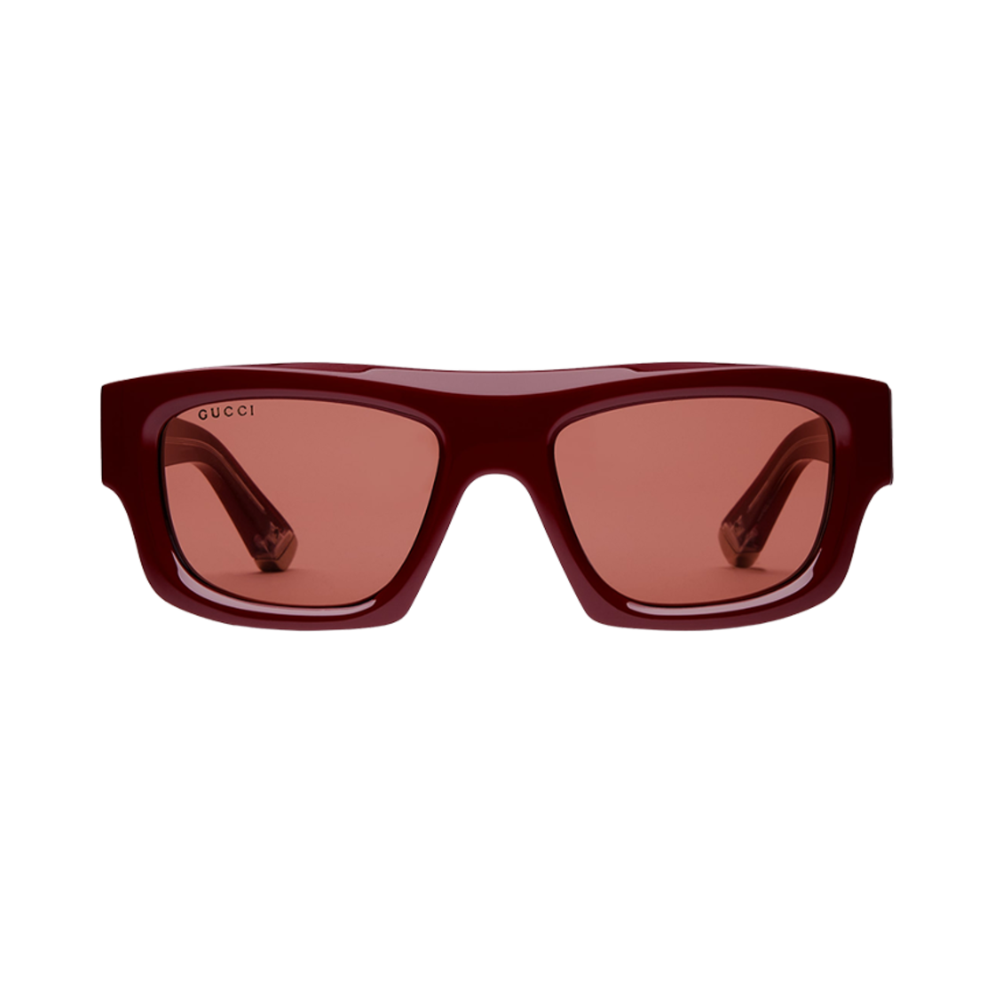 823843-J0740-6023 Gucci Rectangular Frame Sunglasses Rosso Ancora Red
