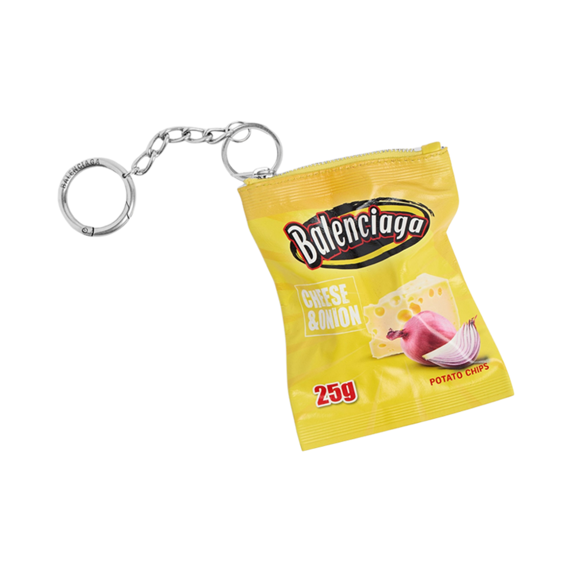 8277672ABP07415 Balenciaga Charm Keychain Chips Yellow
