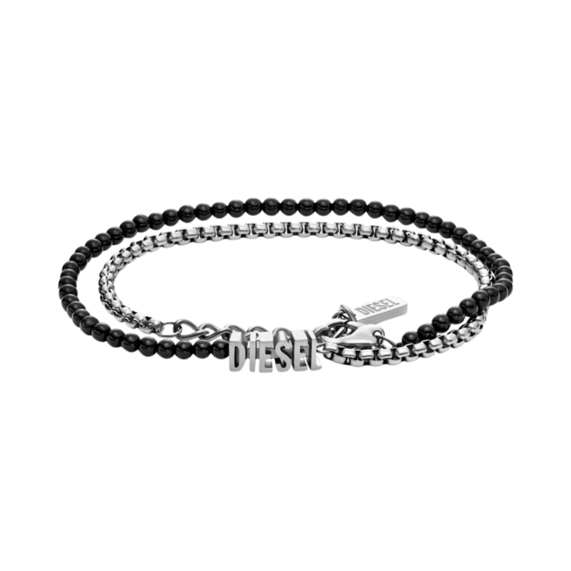 디젤 Dx1542040 아게이트 브레이슬릿 실버 블랙(Diesel Dx1542040 Agate Bracelet Silver Black)