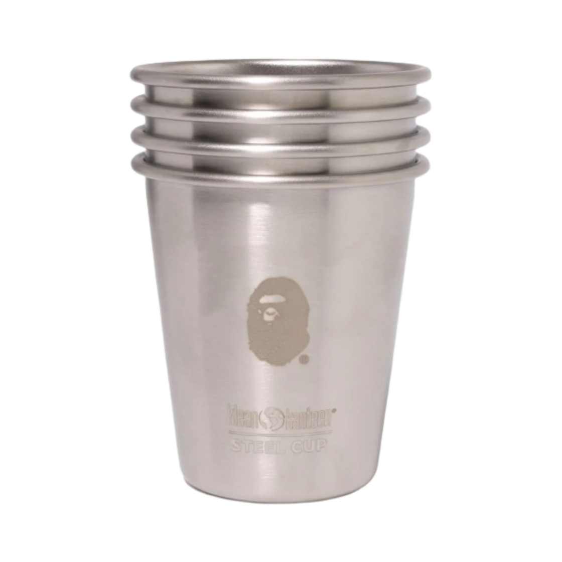 베이프 클리언 캔틴 스틸 컵 세트 실버 (4개 세트)(BAPE Klean Kanteen Steel Cup Set Silver (Set of 4))