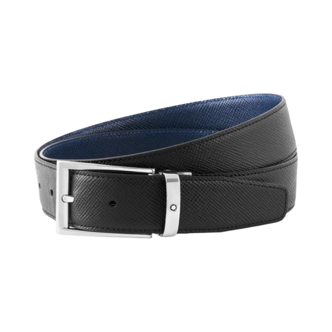 몽블랑 35mm 리버시블 레더 벨트 블랙 블루(Montblanc 35mm Reversible Leather Belt Black Blue)