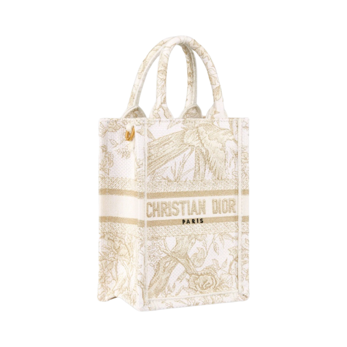 디올 미니 북 토트 휴대폰 백 골드 디올 쟈뎅 디히비어 자수(Dior Mini Book Tote Phone Bag Gold Dior Jardin D'Hiver Embroidery) - 2