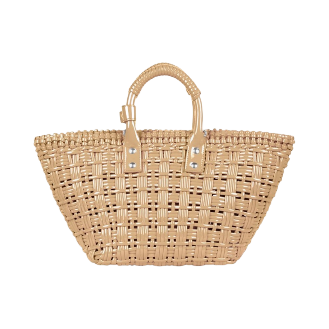 발렌시아가 바니시드 페이크 카프스킨 비스트로 XS 스트랩 베스킷 베이지(Balenciaga Varnished Fake Calfskin Bistro XS Strap Basket Beige) - 3
