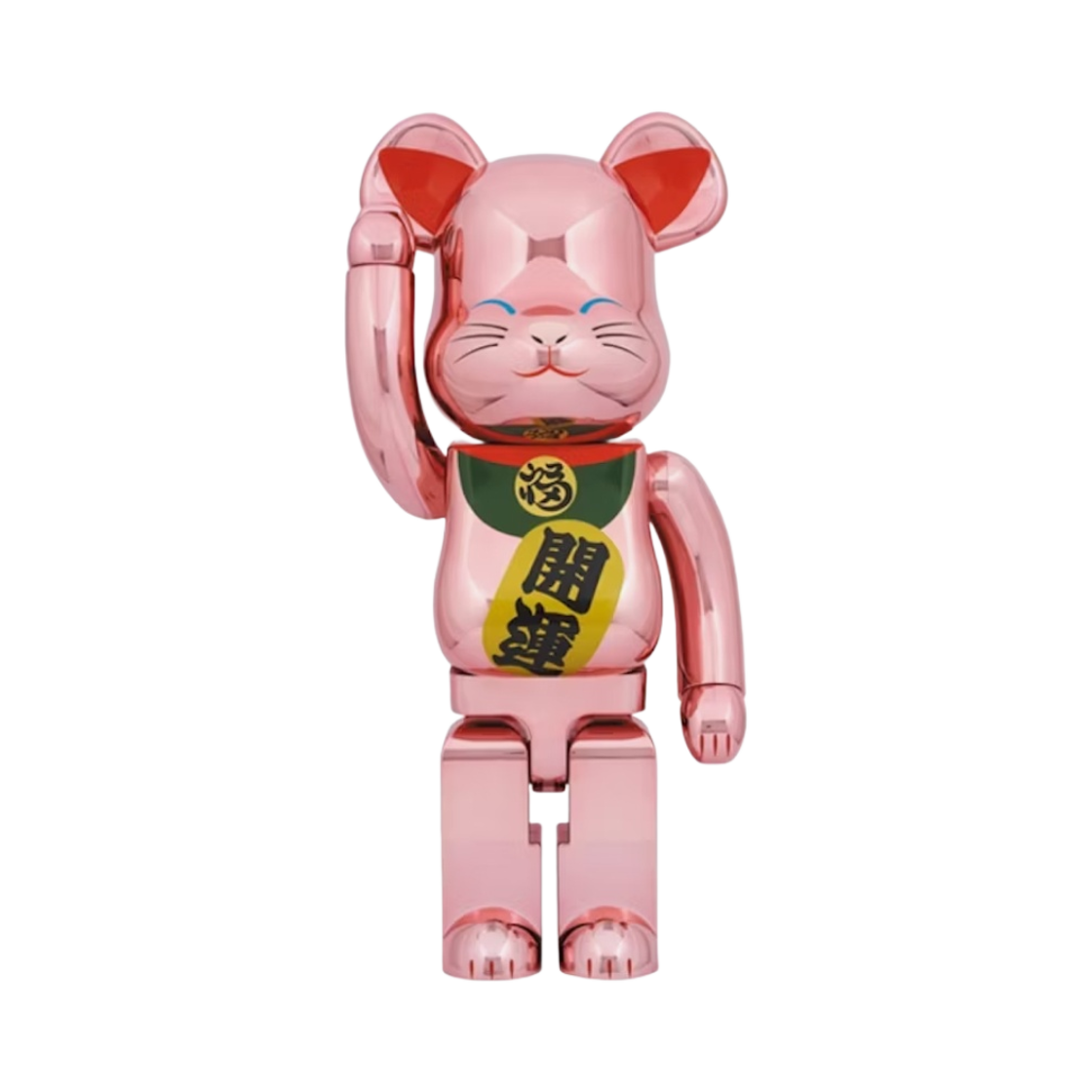 베어브릭 x 메디콤 토이 마네키 네코 굿 럭 피치 골드 플레팅 1000%(Bearbrick x Medicom Toy Maneki Neko Good Luck Peach Gold Plated 1000%) - 1
