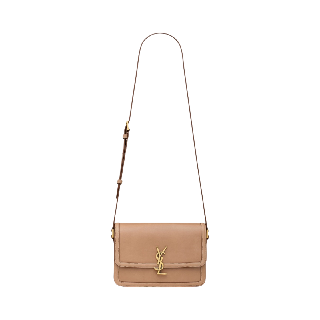 생로랑 솔페리노 미디움 사첼 베지터블 탠 레더 브라운 골드(Saint Laurent Solferino Medium Satchel in Vegetable-Tanned Leather Brown Gold) - 1