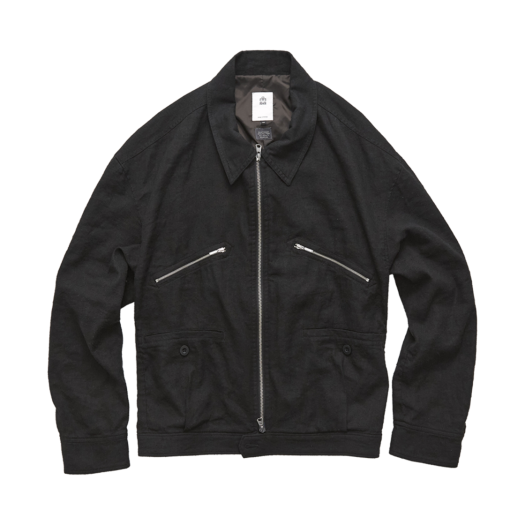 PL5PJU7901B0 Polyteru Nep Linen Swing Top Jacket Black