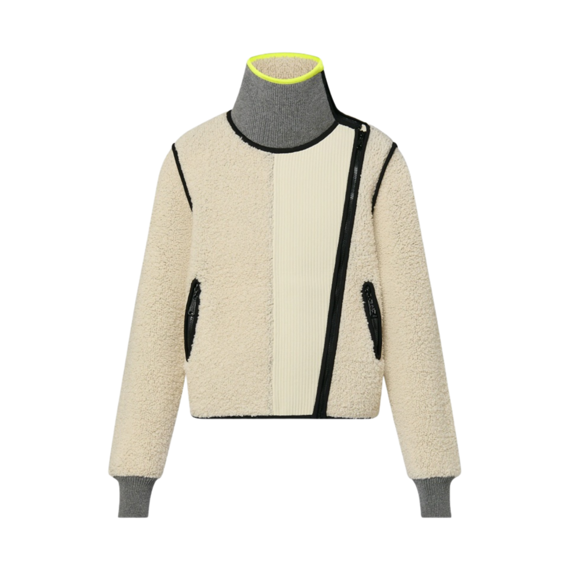(W) 루이비통 셔링 이펙트 집업 자켓 베이지((W) Louis Vuitton Shearling Effect Zip Up Jacket Beige) - 1