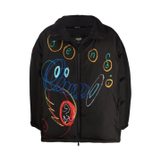 Fendi Scribble Print Puffer Jacket Black Multicolor