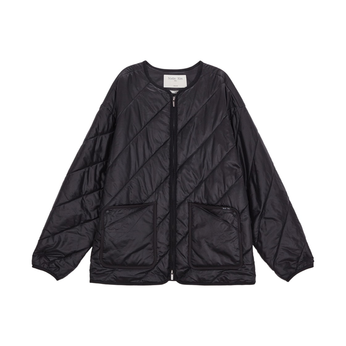 (W) 마뗑킴 칼라리스 퀼팅 집 업 점퍼 블랙