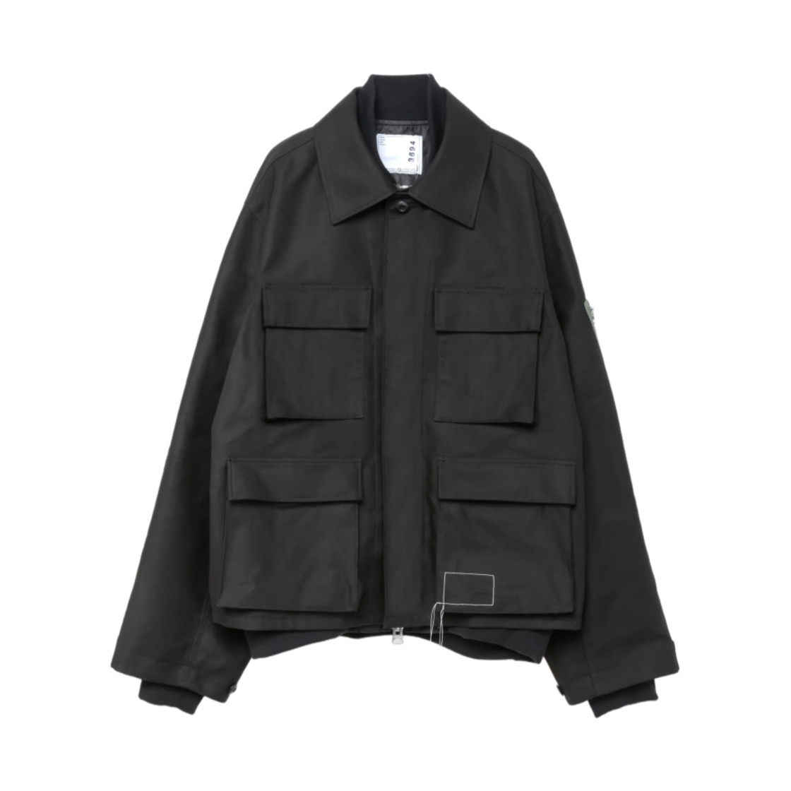 25-03694M-001 Sacai x WTAPS Cotton Back Satin Jacket Black