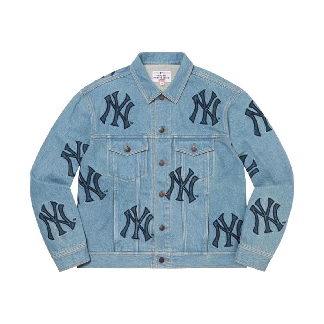 슈프림 x 뉴욕 양키스 트랙 자켓 네이비 - 21FW | Supreme | KREAM