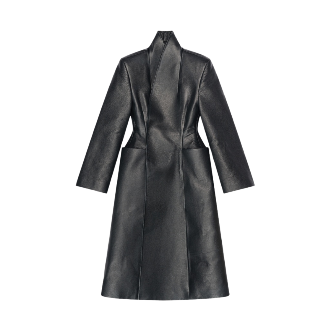 (W) 발렌시아가 플레어 아워글래스 코트 블랙((W) Balenciaga Flare Hourglass Coat Black) - 1