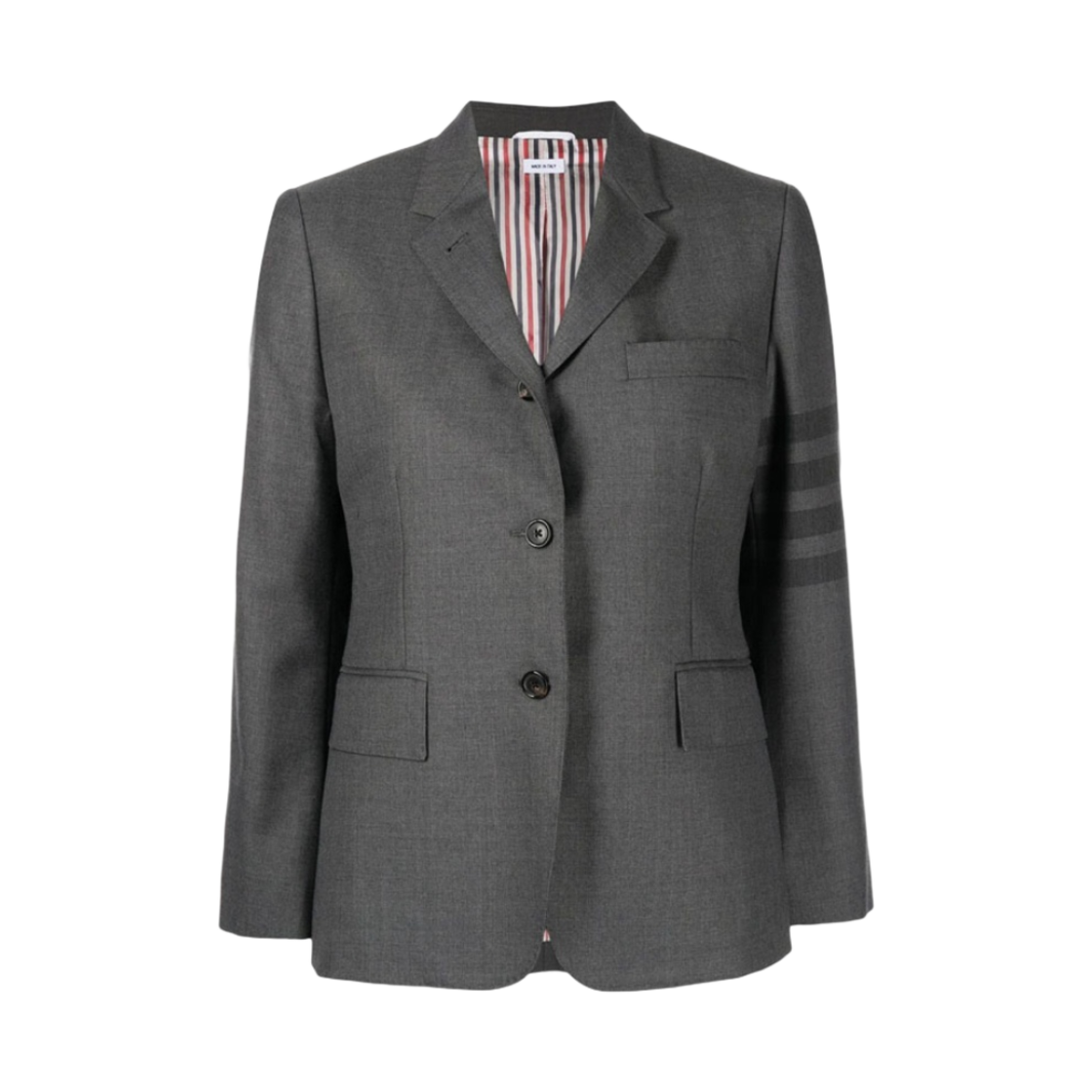 (W) 톰브라운 사선 싱글 브레스티드 블레이저 미디움 그레이((W) Thom Browne 4-Bar Single Breasted Blazer Medium Grey) - 1