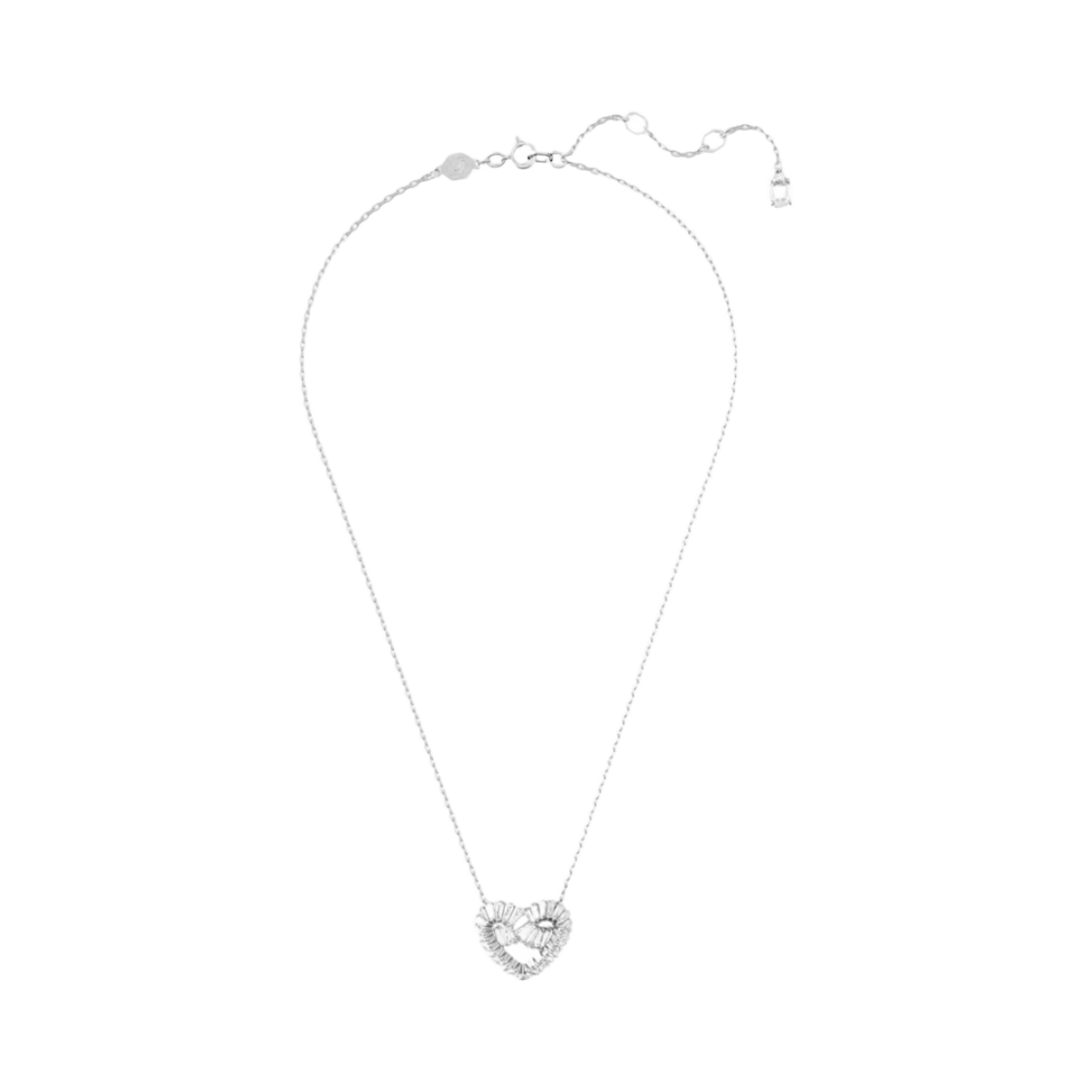 (W) 스와로브스키 매트릭스 하트 팬던트 화이트 로듐 플래팅