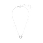 (W) Swarovski Matrix Heart Pendant White Rhodium Plated