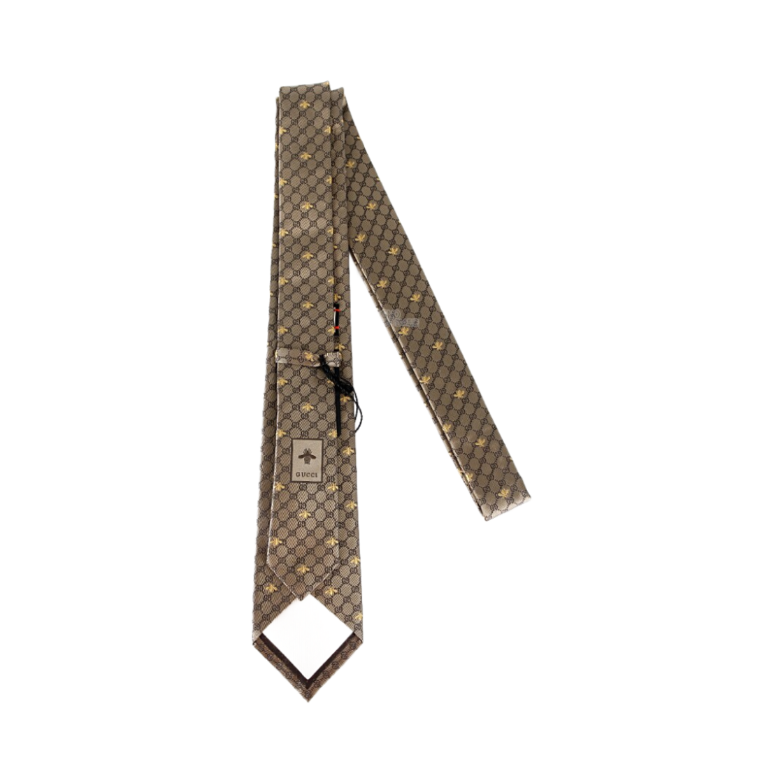 구찌 GG 비 실크 타이 베이지 에보니(Gucci GG Bees Silk Tie Beige Ebony) - 2