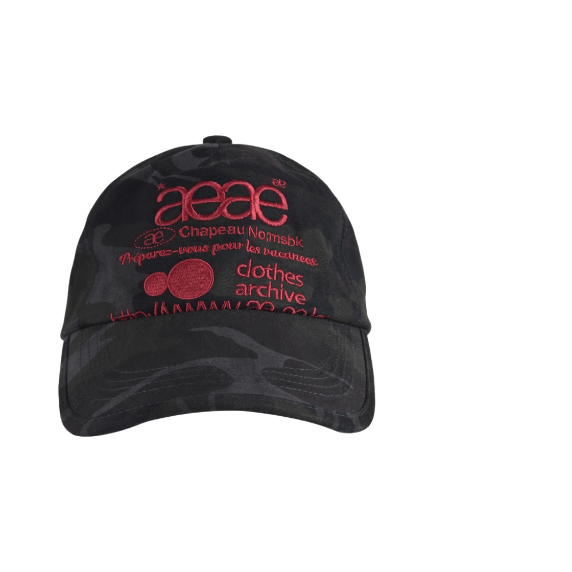 에이에이 웹 로고 카모 5 패널 캡 블랙(Aeae Web Logo Camo 5 Pannel Cap Black) - 1