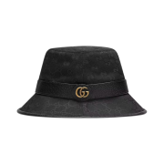 Gucci GG Canvas Bucket Hat with Double G Black