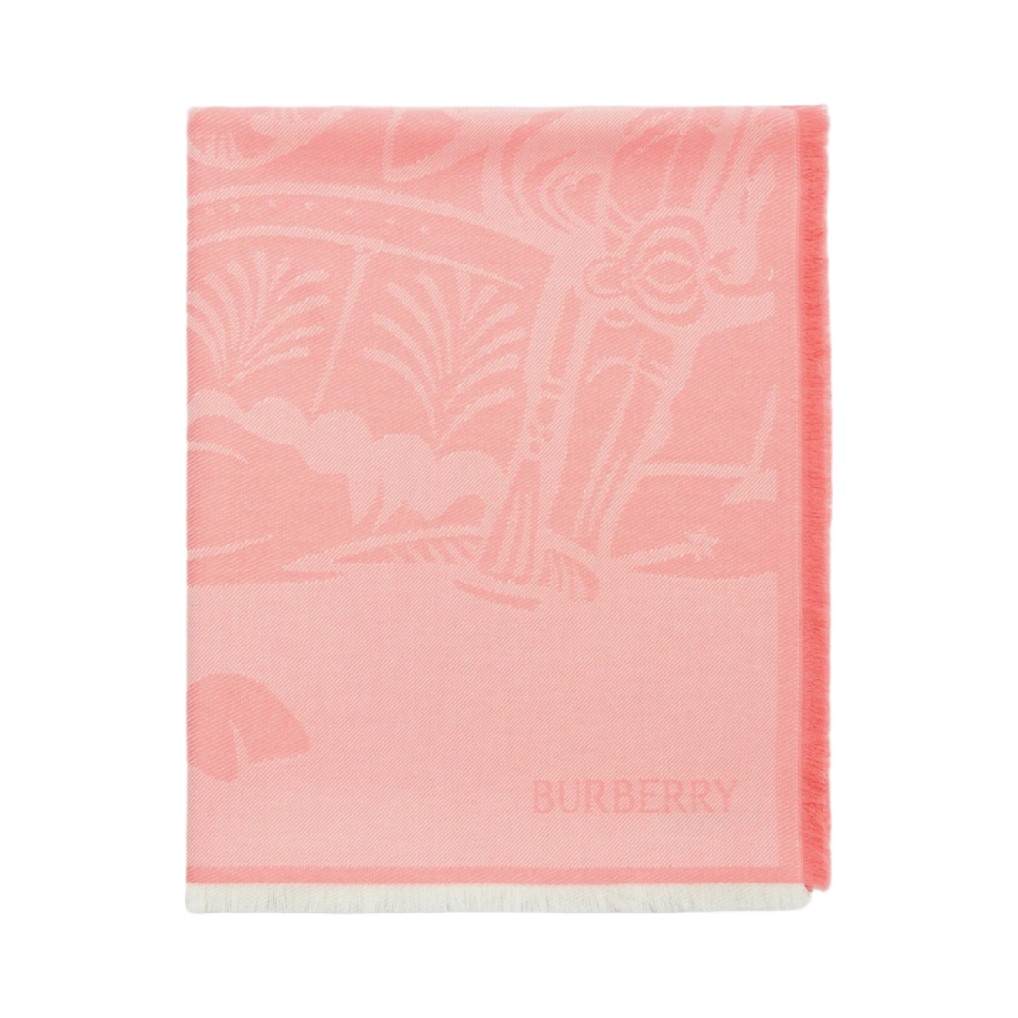 8084891 Burberry EKD Wool Cashmere Blend Muffler Peach