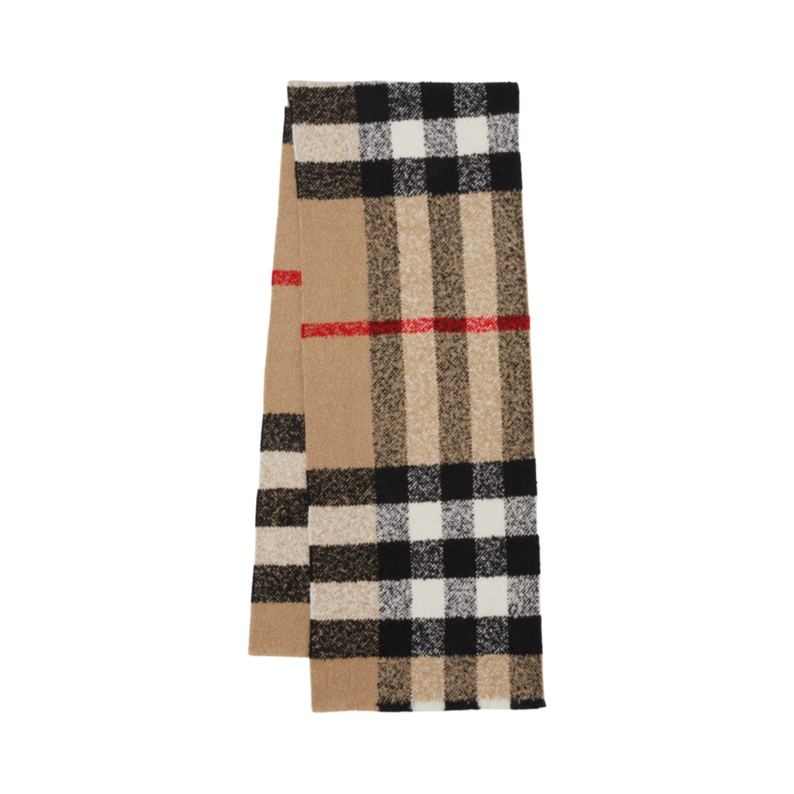 버버리 체크 캐시미어 울 실크 부클레 머플러 아카이브 베이지(Burberry Check Cashmere Wool Silk Boucle Muffler Archive Beige) - 1