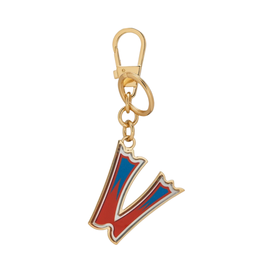 구찌 레터 V 플렉시글라스 키체인 블루 오렌지(Gucci Letter V Plexiglas Keychain Blue Orange) - 1