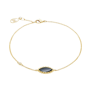Miko Vasty Marquise Onyx 1 Motive Bracelet Yellow Gold