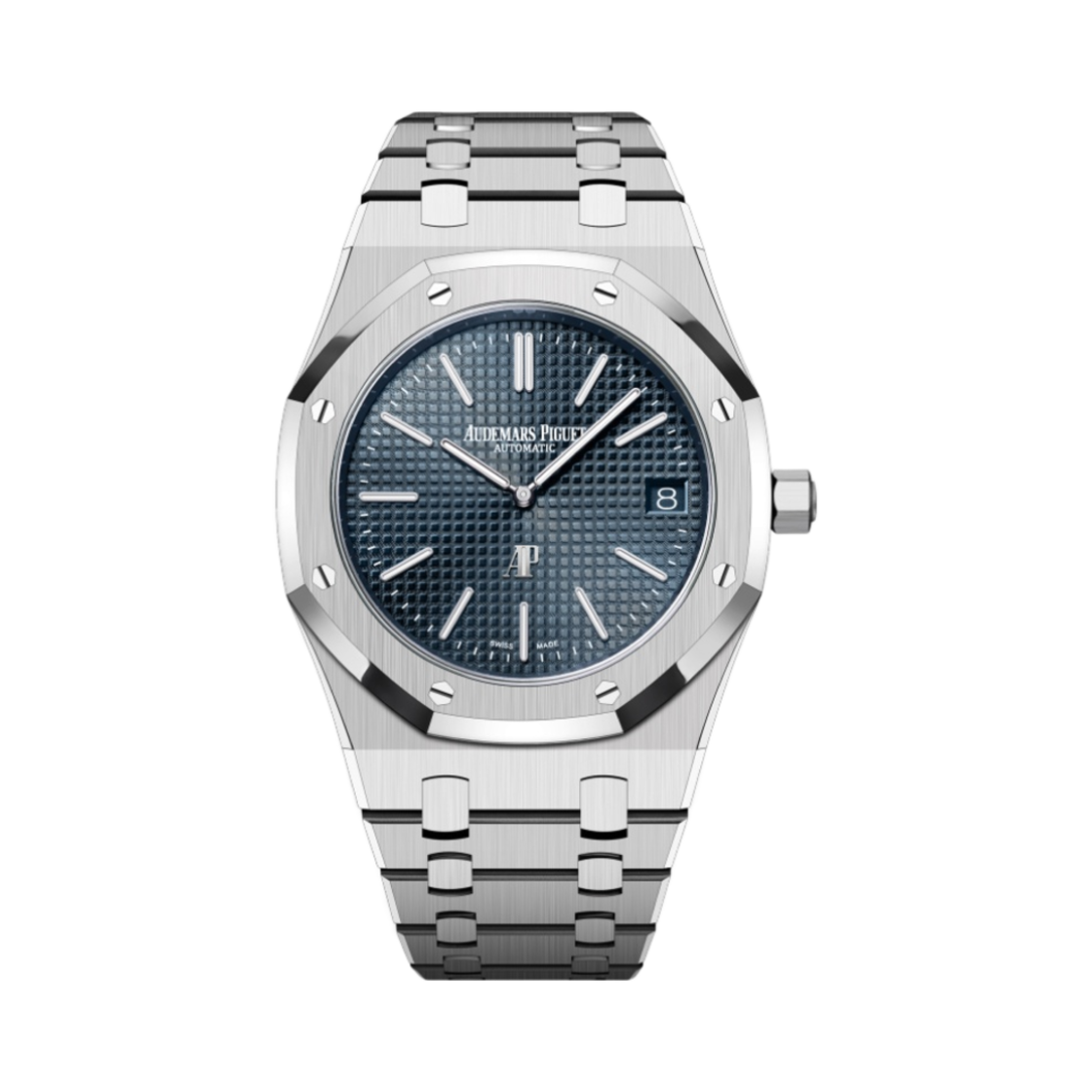 오데마 피게 로얄 오크 점보 엑스트라 씬 50주년 39mm 스틸 브레이슬릿 블루 뉘 누아지 50(Audemars Piguet Royal Oak Jumbo Extra Thin 50th Anniversary 39mm Steel Bracelet Bleu Nuit Nuage 50)