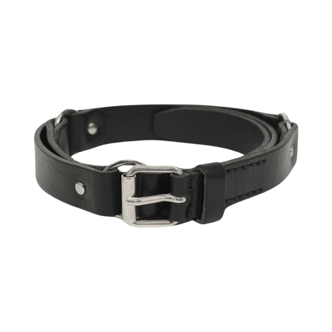 아워레가시 2.5cm 링 벨트 그리즐리 블랙 레더(Our Legacy 2.5cm Ring Belt Grizzly Black Leather)