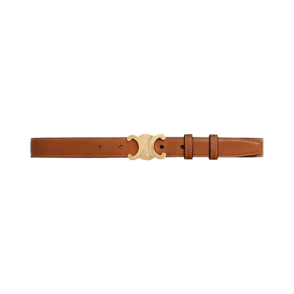45AK93A78-04LU (W) Celine Medium Triomphe Belt in Natural Calfskin Tan