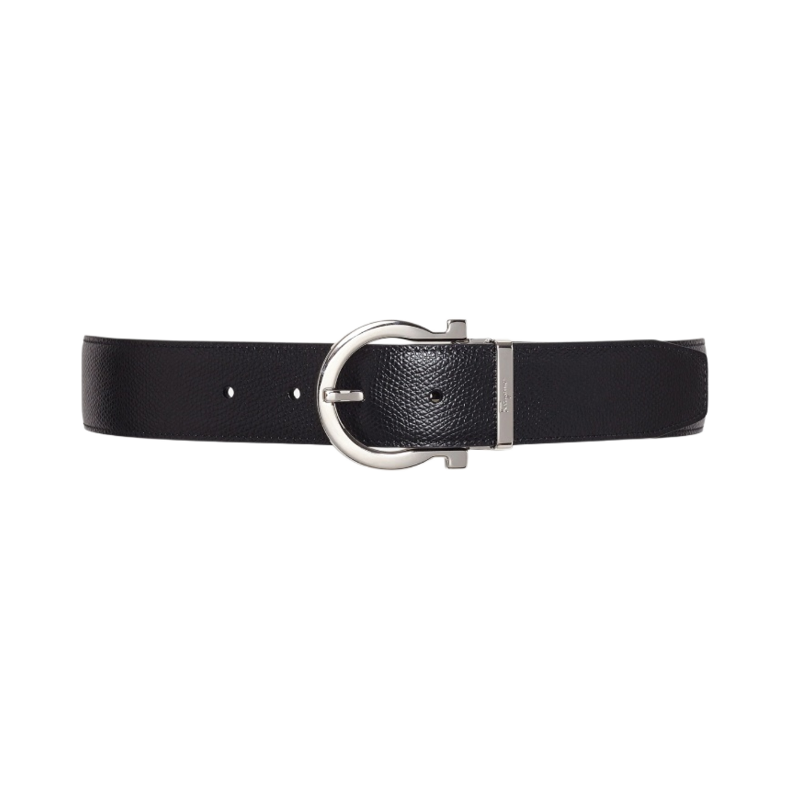 679781-675140 Ferragamo Reversible and Adjustable Gancini Belt Black Hickory