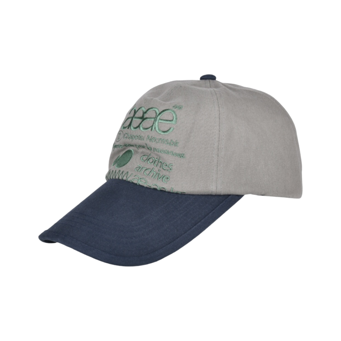 에이에이 웹 로고 5 패널 볼캡 그레이 네이비(Aeae Web Logo 5 Pannel Ball Cap Grey Navy) - 2