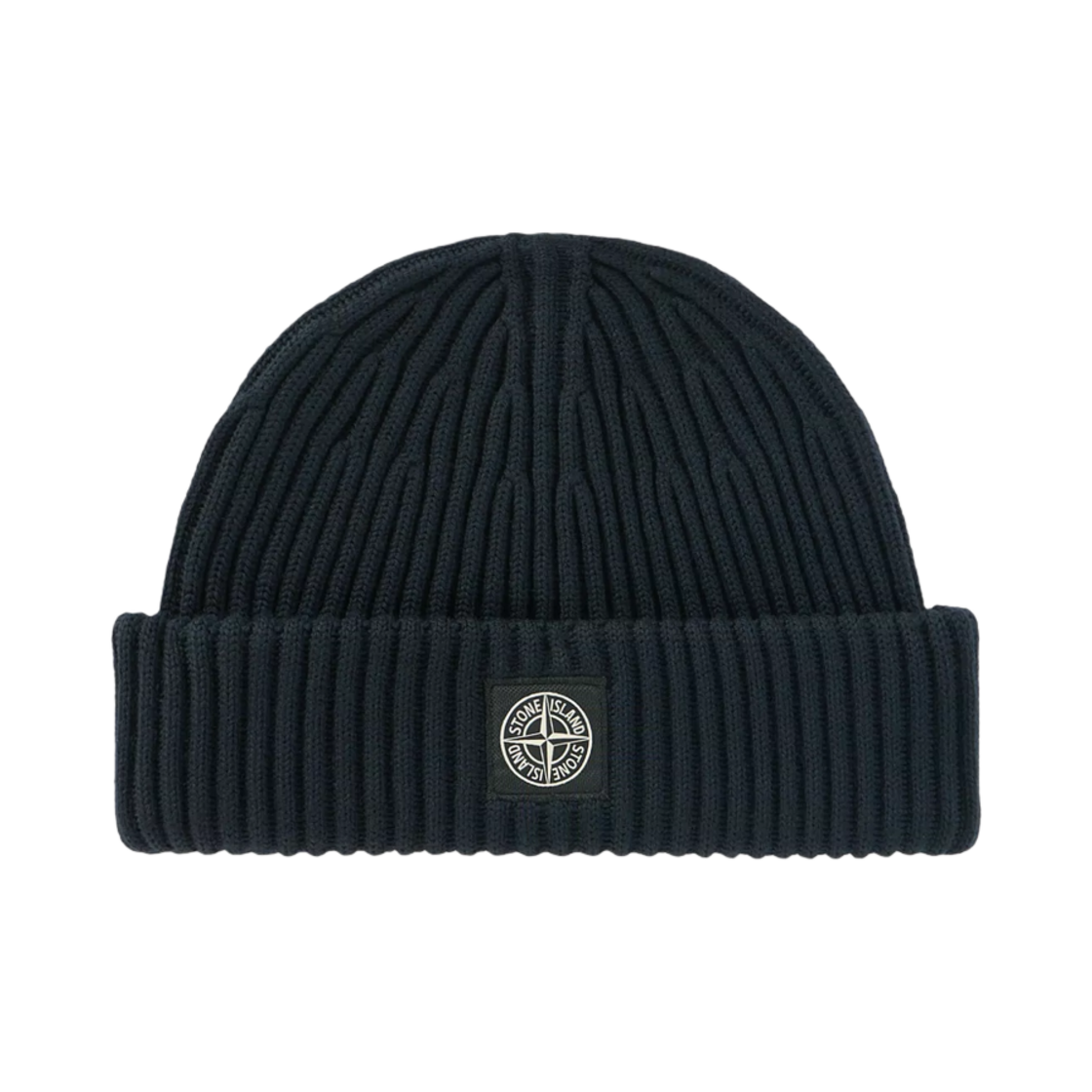 스톤 아일랜드 N22C3 풀 립 RWS 울 비니 로고 패치 네이비 블루 - 24FW(Stone Island N22C3 Full Rib RWS Wool Beanie with Logo Patch Navy Blue - 24FW)