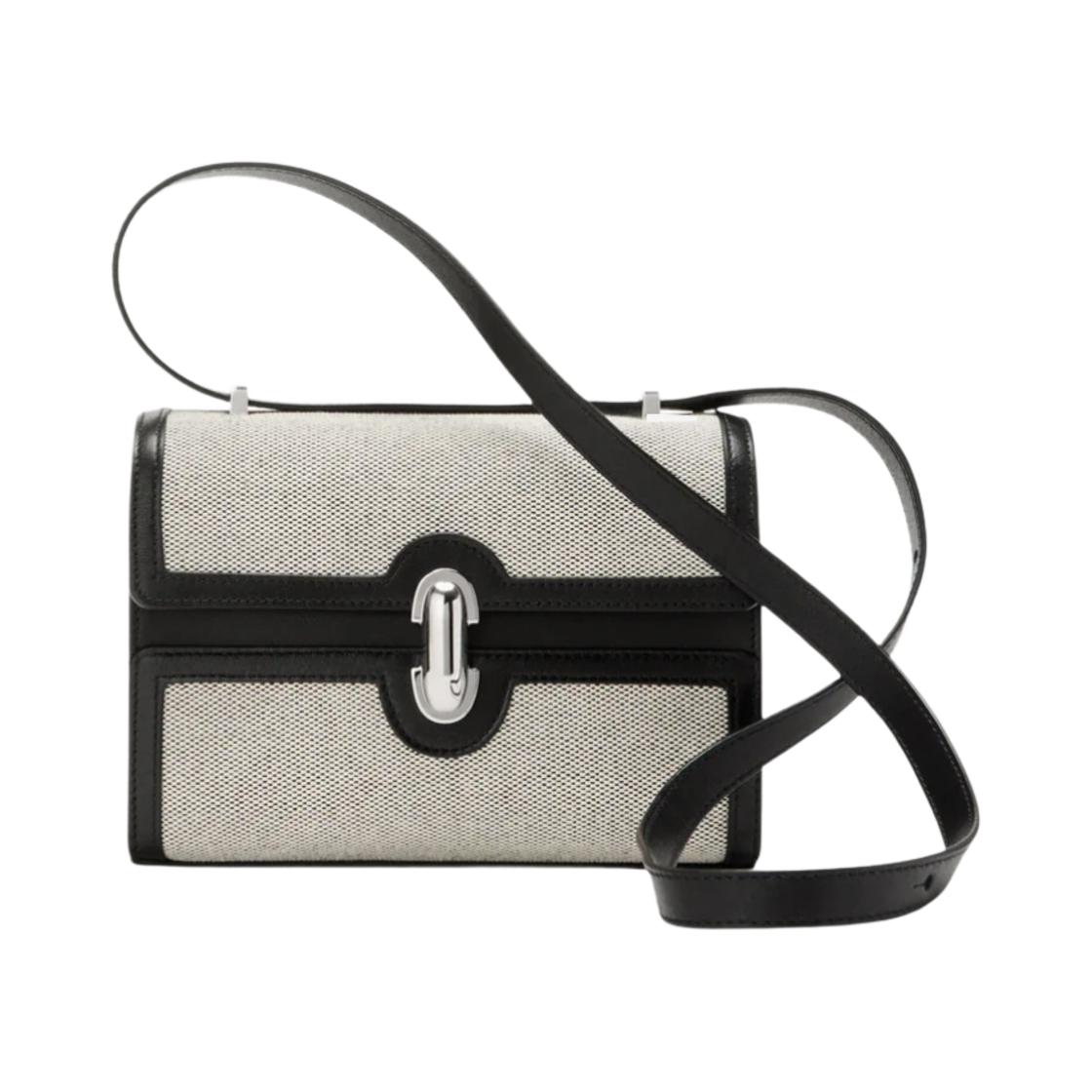 사베트 시메트리 19 코튼 캔버스 카프스킨 레더 위드 트림 블랙(Savette Symmetry 19 in Cotton Canvas Calfskin Leather with Trim Black)