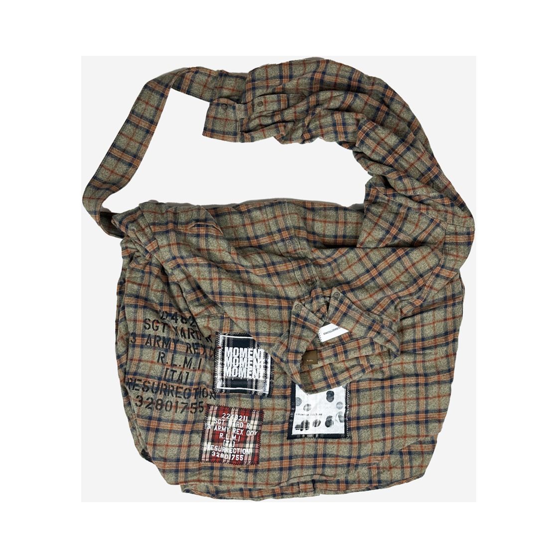 레저렉션13 리사이클 체크 셔츠 크로스 백 체크(Resurrection13 Recycle Check Shirt Cross Bag Check)
