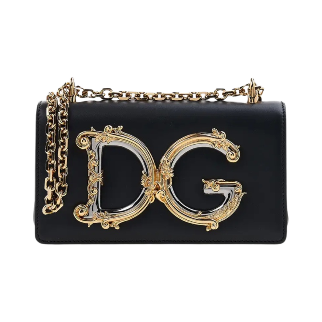 돌체 앤 가바나 카프스킨 DG 걸스 폰백 블랙(Dolce & Gabbana Calfskin DG Girls Phone Bag Black) - 1