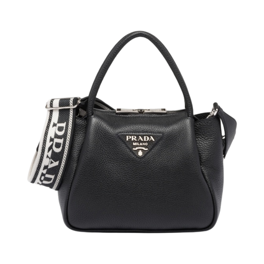 프라다 스몰 레더 핸드백 블랙(Prada Small Leather Handbag Black) - 1