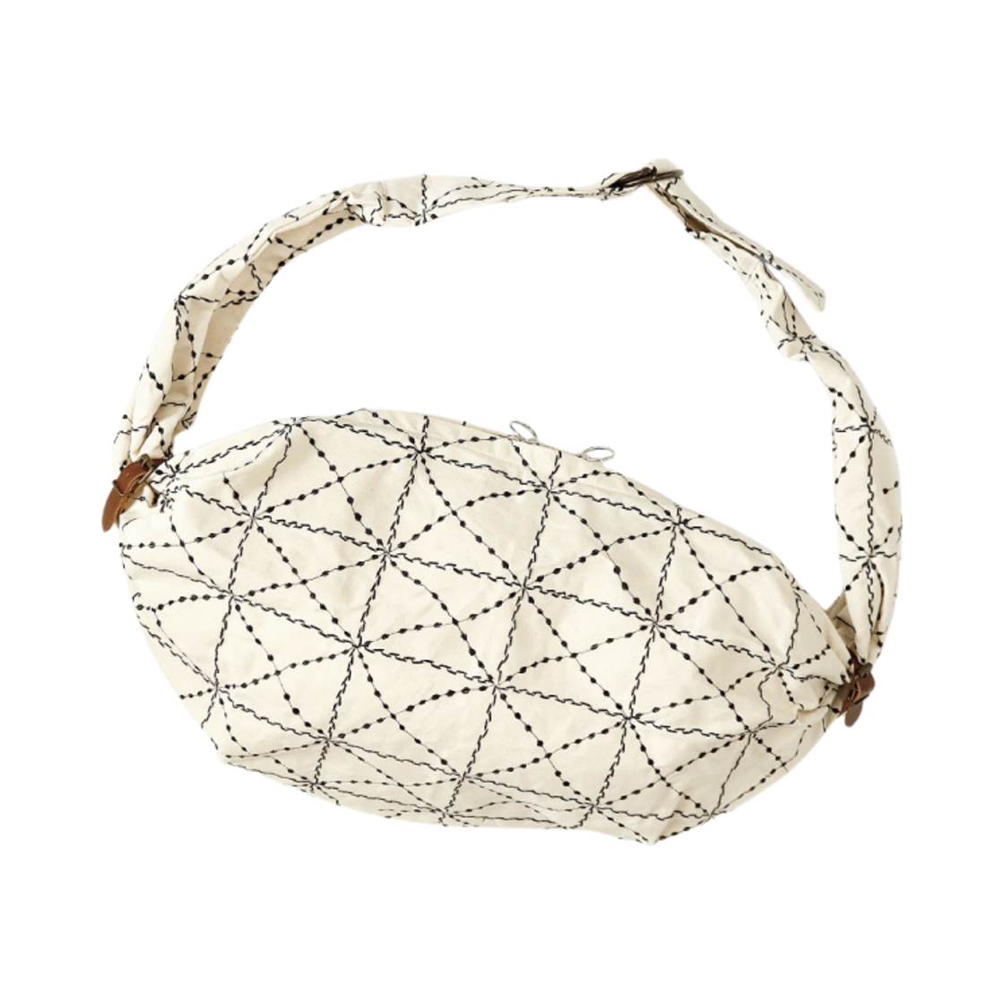 K2409XB509 Kapital Paraffin Cloth Folk-Dojo Embroidered Snufkin Bag Kinari