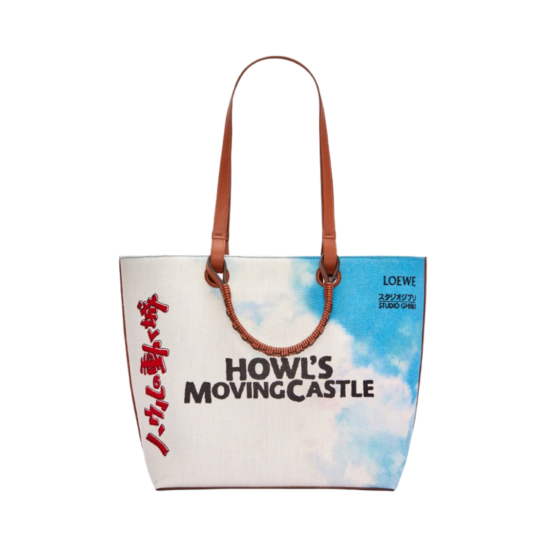 로에베 x 하울의 움직이는 성 무빙 캐슬 아나그램 토트백 캔버스 카프스킨 멀티컬러(Loewe x Howl's Moving Castle Moving Castle Anagram Tote Bag in Canvas and Calfskin Multicolor) - 3